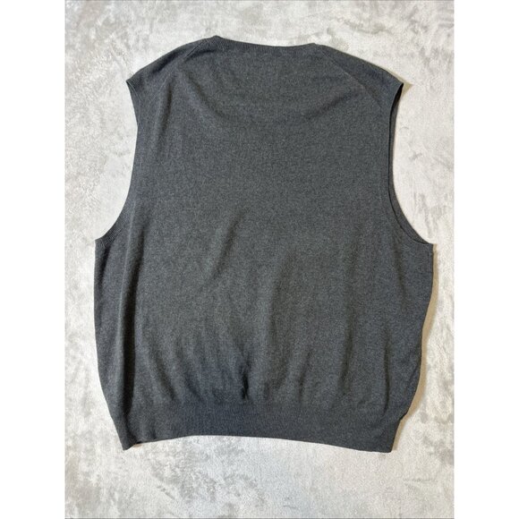 Polo Ralph Lauren Men’s XXL Gray Pima Cotton V-Neck Sweater Vest Pullover - Picture 9 of 10